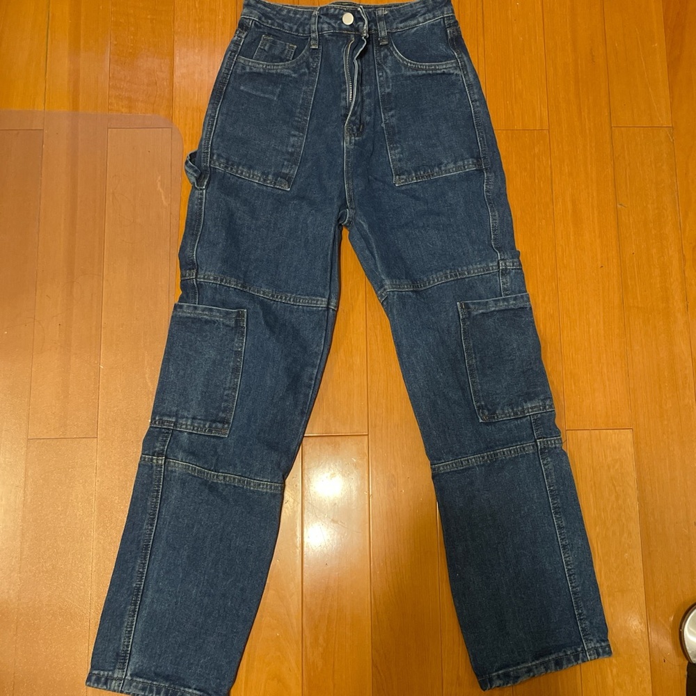 Blue and navy cargo pants